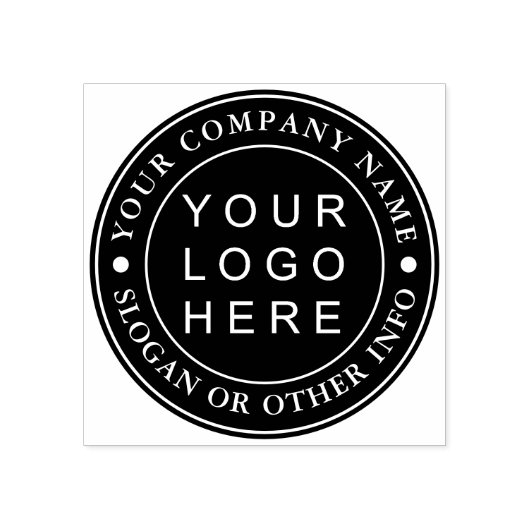 Black Circle Business Logo Custom Rubberstempel (Afrduk)