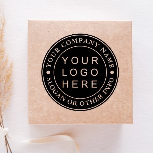 Black Circle Business Logo Custom Rubberstempel
