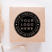 Black Circle Business Logo Custom Zelfinktende Stempel