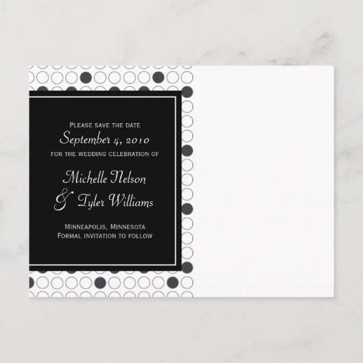 Black Circle De datum opslaan Kaart (Achterkant)