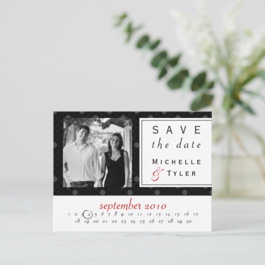 Black Circle De datum opslaan Kaart (Staand voorkant)