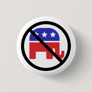 Black Circle Geen teken Anti-GOP politieke mening Ronde Button 3,2 Cm
