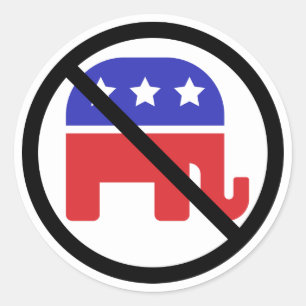 Black Circle Geen teken Anti-GOP politieke mening Ronde Sticker