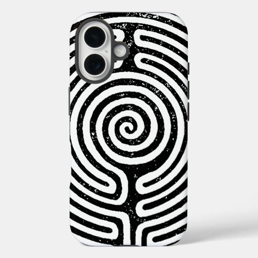 Black Circle Labyrint Fine Art Case-Mate iPhone Case (Achterkant)