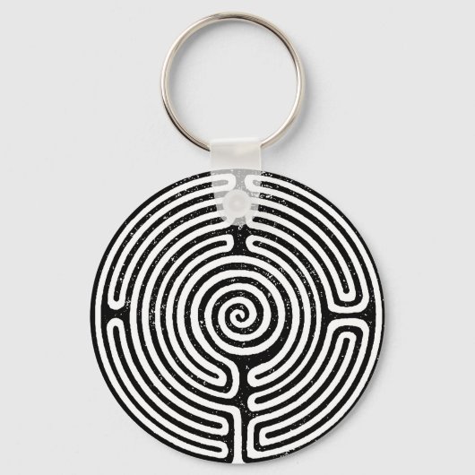 Black Circle Labyrint Fine Art Sleutelhanger (Voorkant)