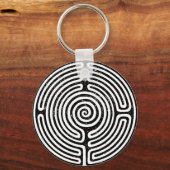 Black Circle Labyrint Fine Art Sleutelhanger (Achterkant)