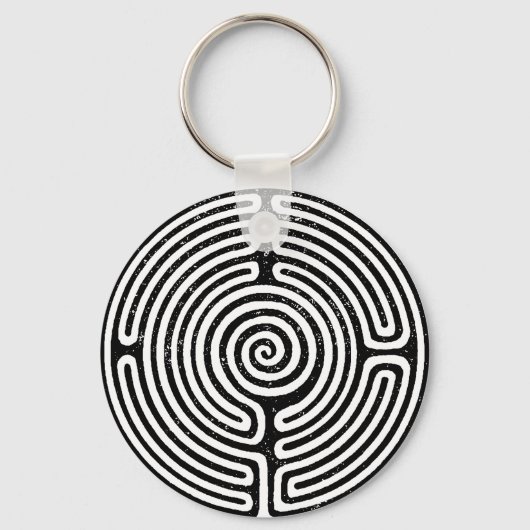 Black Circle Labyrint Fine Art Sleutelhanger (Achterkant)