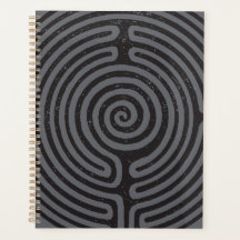 Black Circle Labyrinth (Grijs) Planner