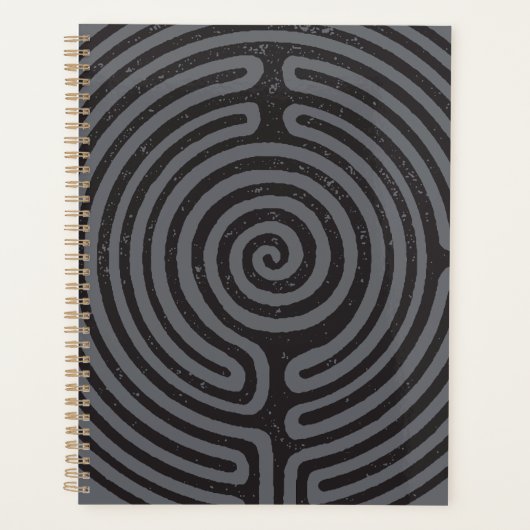 Black Circle Labyrinth (Grijs) Planner (Voorkant)