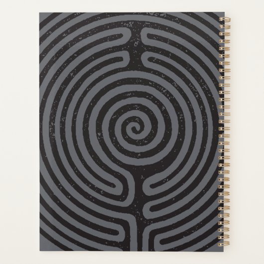 Black Circle Labyrinth (Grijs) Planner (Achterkant)