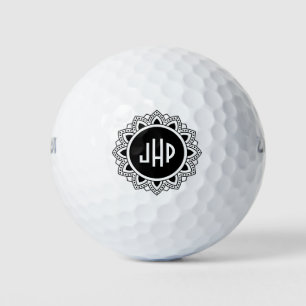 Black Circle Mandala Monogram Golfballen