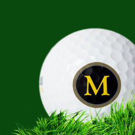 Black Circle met uw eigen Initiaal Monogram Golfballen