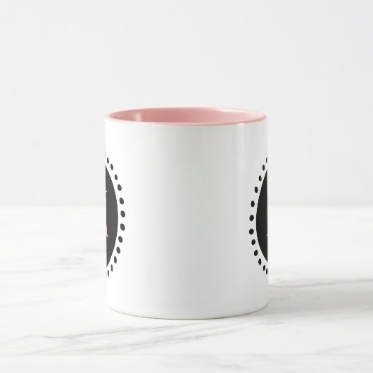 Black Circle Monogram Roze Twee Tonen Mok (Midden)