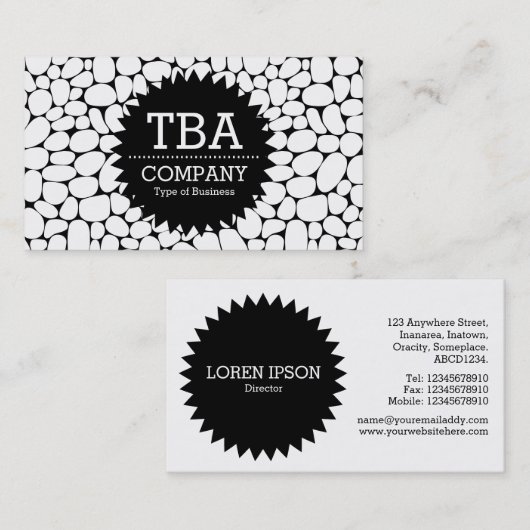Black Circle Star v2 - Abstract 160417 Visitekaartje (Voorkant / Achterkant)