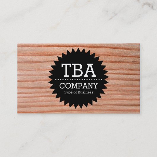 Black Circle Star v2 - Hout 01 Visitekaartje (Voorkant)