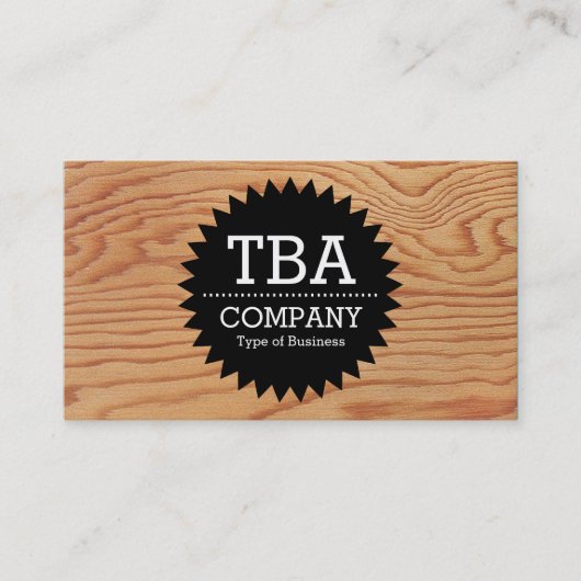 Black Circle Star v2 - Hout 02 Visitekaartje (Voorkant)