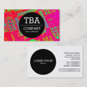 Black Circle v2 - Colorful Abstract Curcuitry Visitekaartje (Voorkant / Achterkant)