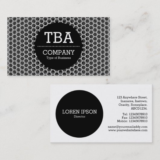 Black Circle v2 - Honeycomb Visitekaartje (Voorkant / Achterkant)