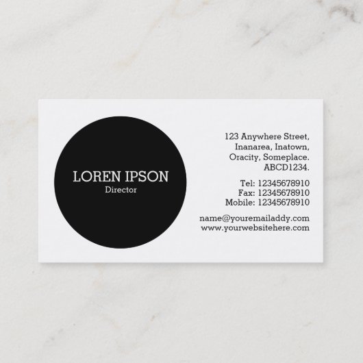 Black Circle v2 - Honeycomb Visitekaartje (Achterkant)