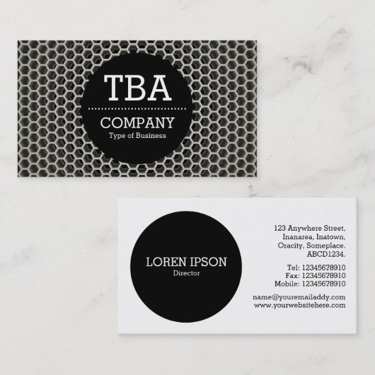 Black Circle v2 - Honeycomb Warm Visitekaartje (Voorkant / Achterkant)