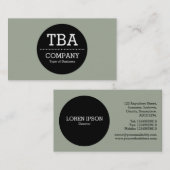 Black Circle v2 - Warm Grey Visitekaartje (Voorkant / Achterkant)