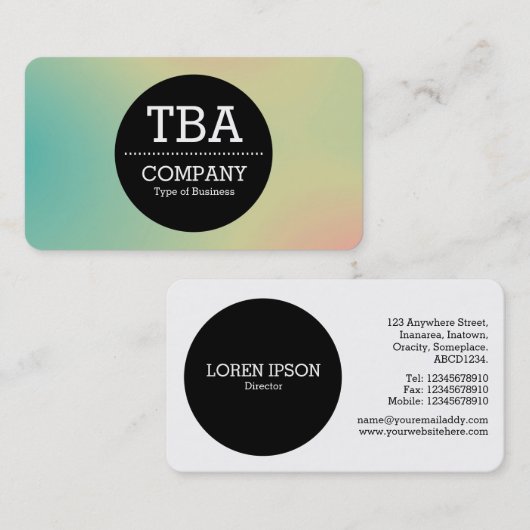 Black Circle v2 - Zachte verloopgradiënt Visitekaa Visitekaartje (Voorkant / Achterkant)