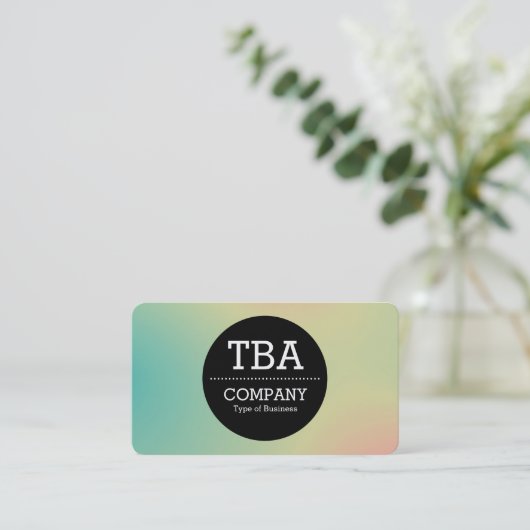 Black Circle v2 - Zachte verloopgradiënt Visitekaa Visitekaartje (Staand voorkant)