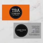 Black Circle v3 - Oranje Visitekaartje (Voorkant / Achterkant)