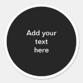 Black circle with white circle frame TEMPLATE,  Ronde Sticker (Voorkant)