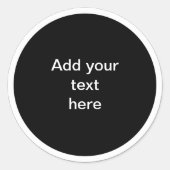 Black circle with white circle TEMPLATE, Ronde Sticker (Voorkant)