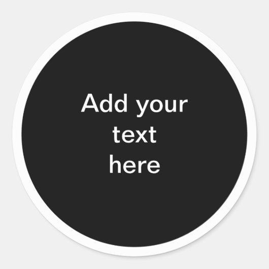 Black circle with white circle TEMPLATE, Ronde Sticker (Voorkant)