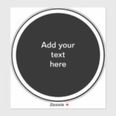 Black circle with white circle TEMPLATE, Sticker (Vel)