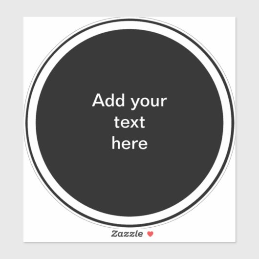 Black circle with white circle TEMPLATE, Sticker (Vel)