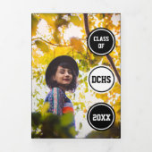 Black Circles 5-Photo Afstuderen Drieluik Uitnodiging (Cover)