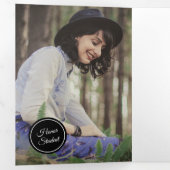 Black Circles 5-Photo Afstuderen Drieluik Uitnodiging (Binnenzijde eerst)