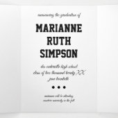 Black Circles 5-Photo Afstuderen Drieluik Uitnodiging (Binnenkant midden)