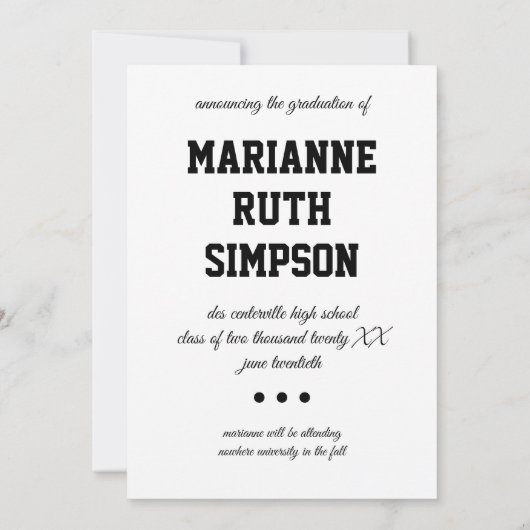 Black Circles Foto Afstuderen Kaart (Achterkant)