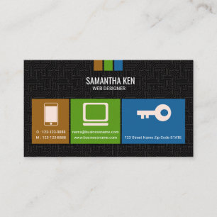 Black Circuit Board Web Designer Visitekaartje