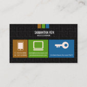 Black Circuit Board Web Designer Visitekaartje (Voorkant)