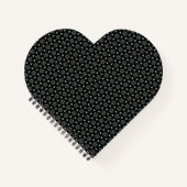 Black Circular Delight Heart Shaped Notitieboek (Voorkant)