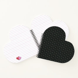 Black Circular Delight Heart Shaped Notitieboek