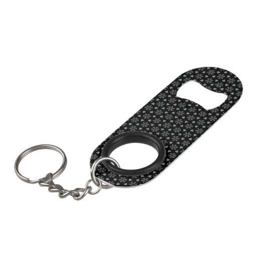 Black Circular Delight Mini Bottle Open Flessenopener (Voorkant Gekanteld)