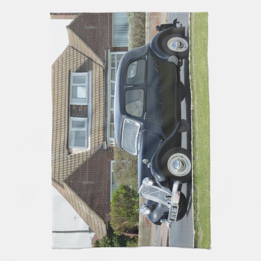 Black Citroen Traction Avant Theedoek (Verticaal)