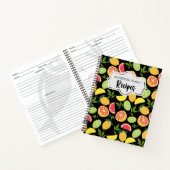 Black Citrus Citroen Sinaasappel Patroon Familie R Notitieboek (Binnen)
