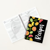 Black Citrus Citrus Sinaasappel Pattern Naam toevo Notitieboek (Binnen)