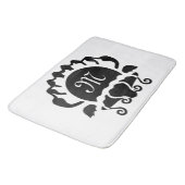 Black Clam Silhouette Monogram Badmat (Gekanteld)