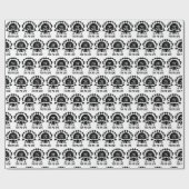 Black Clam Silhouette Monogram Cadeaupapier (Vlak)
