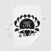 Black Clam Silhouette Monogram Golfhanddoek (Insitu)