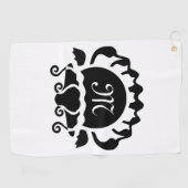 Black Clam Silhouette Monogram Golfhanddoek (Horizontaal)