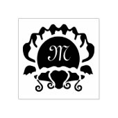 Black Clam Silhouette Monogram Rubberstempel (Afrduk)